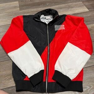 Laced Up Tri-Color Windbreaker Jacket